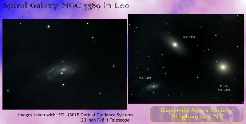 Spiral Galaxy NGC 3389; CCD image thru 20 inch